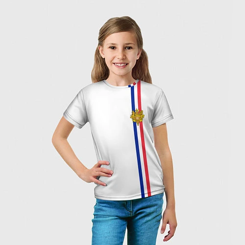 Детская футболка Франция: лента с гербом / 3D-принт – фото 5
