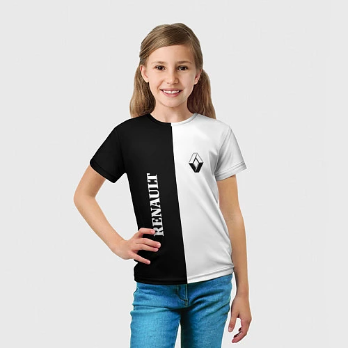 Детская футболка Renault: Black & White / 3D-принт – фото 5