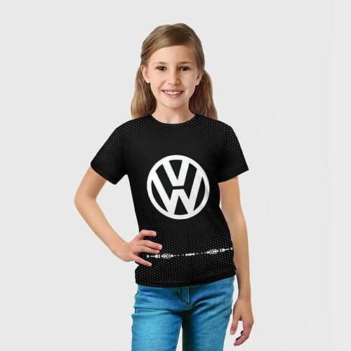 Детская футболка Volkswagen: Black Abstract / 3D-принт – фото 5