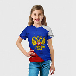 Футболка детская Россия: триколор, цвет: 3D-принт — фото 2