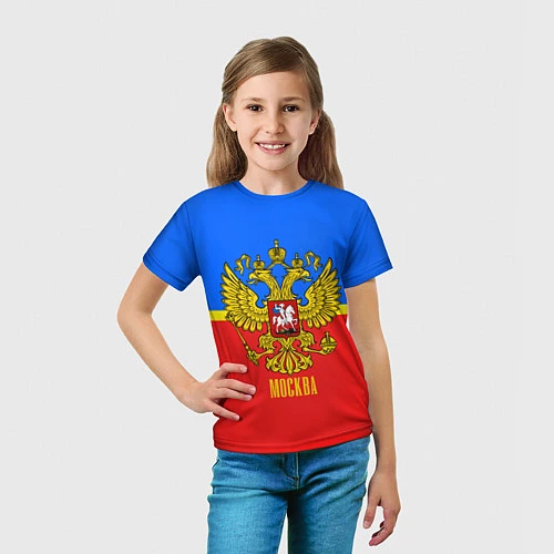 Детская футболка Москва: Россия / 3D-принт – фото 5