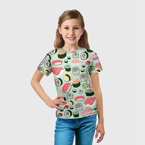 Детская футболка Любитель суши / 3D-принт – фото 5