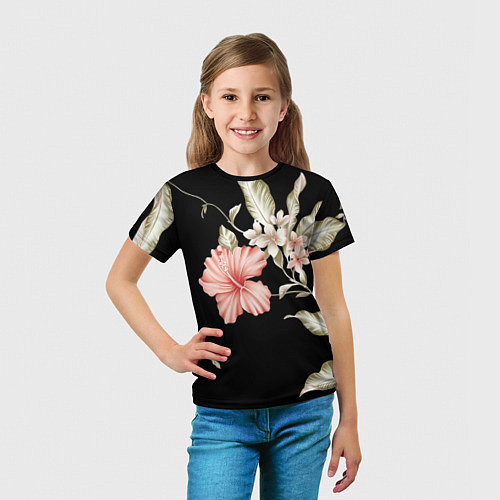Детская футболка Цветок во мраке / 3D-принт – фото 5