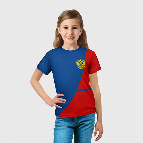 Детская футболка Russia: Sport Line / 3D-принт – фото 5