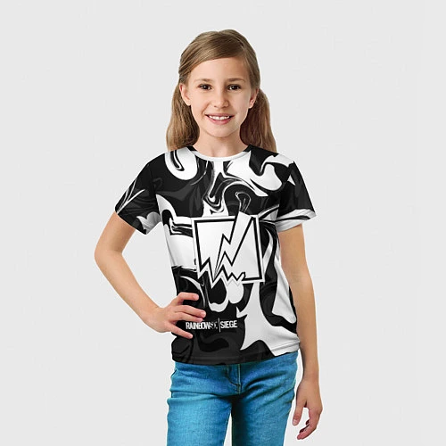 Детская футболка Rainbow Six: Black & White / 3D-принт – фото 5