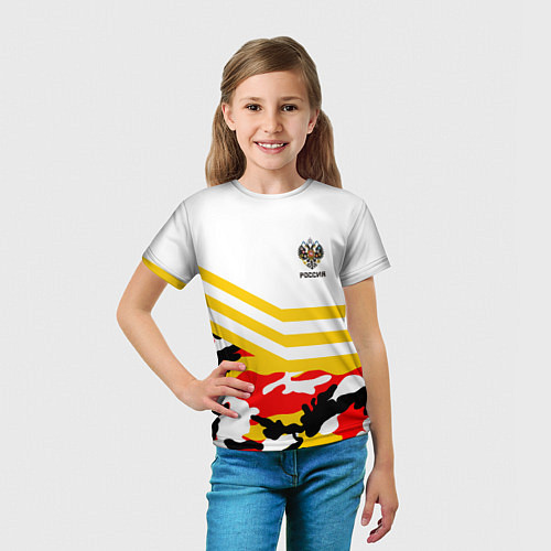 Детская футболка Российская Империя: Камуфляж / 3D-принт – фото 5