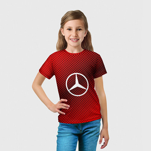 Детская футболка Mercedes: Red Carbon / 3D-принт – фото 5