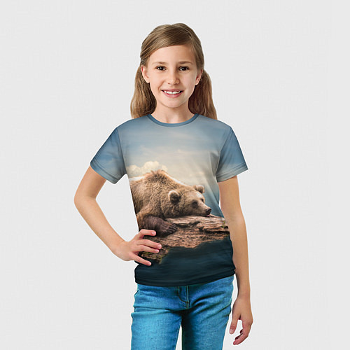 Детская футболка Грустный медведь / 3D-принт – фото 5