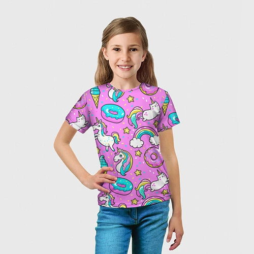 Детская футболка Сказочные единороги / 3D-принт – фото 5