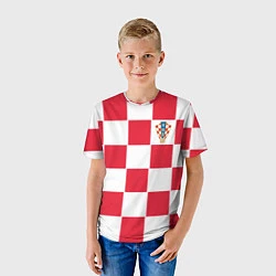 Футболка детская Сборная Хорватии: Домашняя ЧМ-2018, цвет: 3D-принт — фото 2