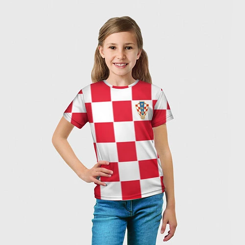 Детская футболка Сборная Хорватии: Домашняя ЧМ-2018 / 3D-принт – фото 5