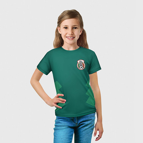 Детская футболка Сборная Мексики: Домашняя ЧМ-2018 / 3D-принт – фото 5