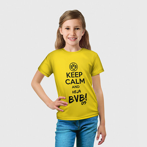 Детская футболка Keep Calm & Heja BVB / 3D-принт – фото 5