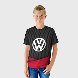 Футболка детская Volkswagen: Grey Carbon, цвет: 3D-принт — фото 2