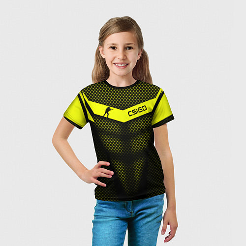 Детская футболка CS:GO Yellow Carbon / 3D-принт – фото 5