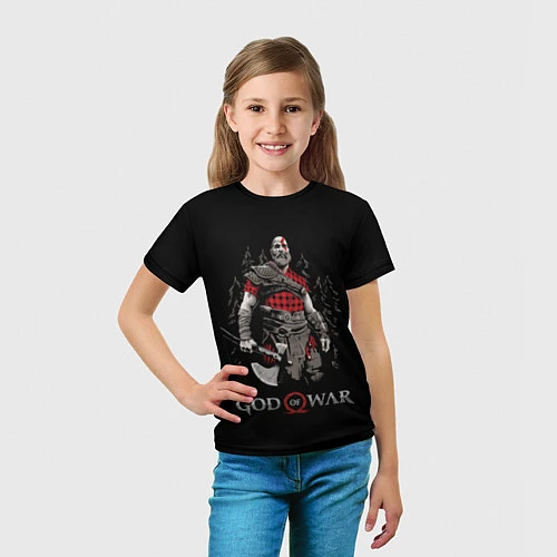 Детская футболка Кратос-дровосек / 3D-принт – фото 5