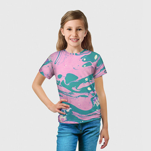 Детская футболка Розовый Мрамор / 3D-принт – фото 5