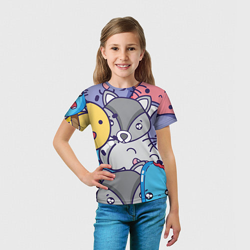 Детская футболка Влюбленный енот / 3D-принт – фото 5