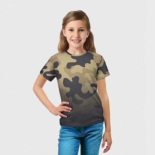 Детская футболка Camouflage Khaki / 3D-принт – фото 5