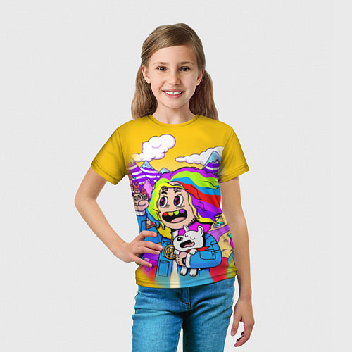 Детская футболка 69 Rainbow / 3D-принт – фото 5