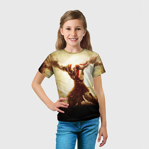 Детская футболка Воинственный Кратос / 3D-принт – фото 5