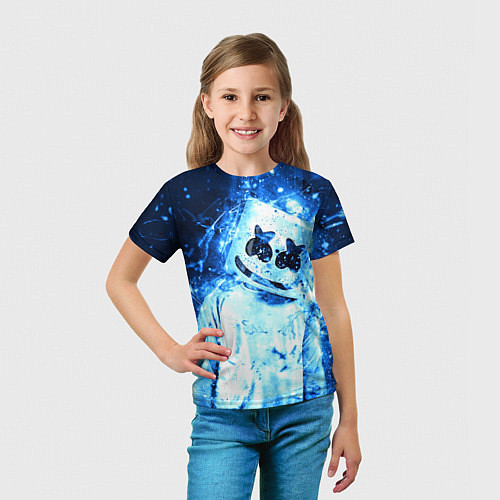 Детская футболка Marshmello: Blue Liquid / 3D-принт – фото 5