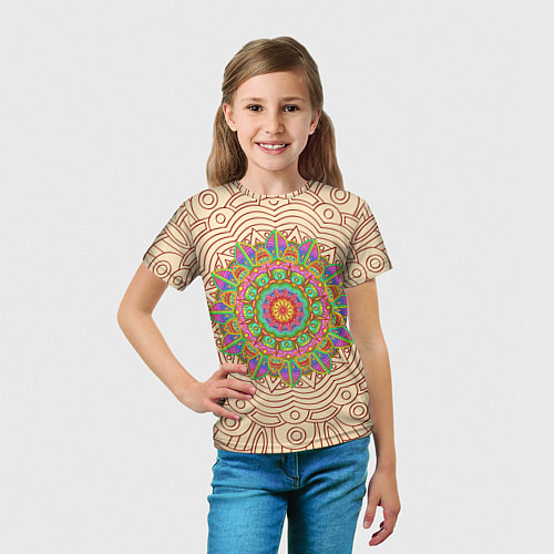 Детская футболка Яркая мандала / 3D-принт – фото 5