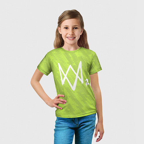 Детская футболка Watch Dogs 2: Green Back / 3D-принт – фото 5