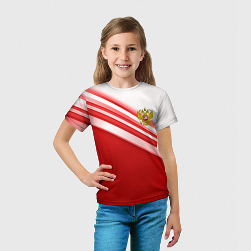 Детская футболка Россия: красная волна / 3D-принт – фото 5