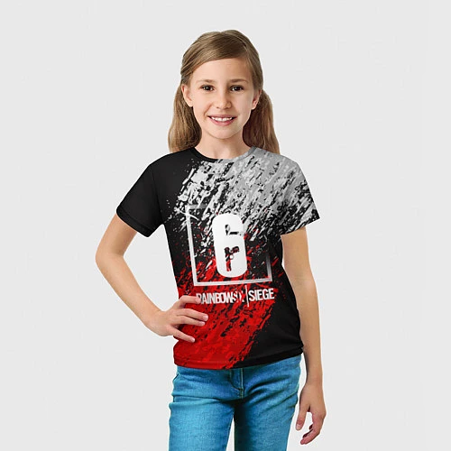 Детская футболка R6S: Red & White / 3D-принт – фото 5