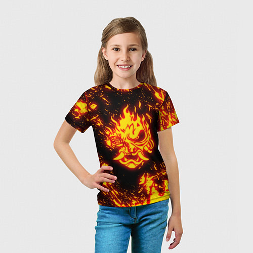 Детская футболка Cyberpunk 2077: FIRE SAMURAI / 3D-принт – фото 5