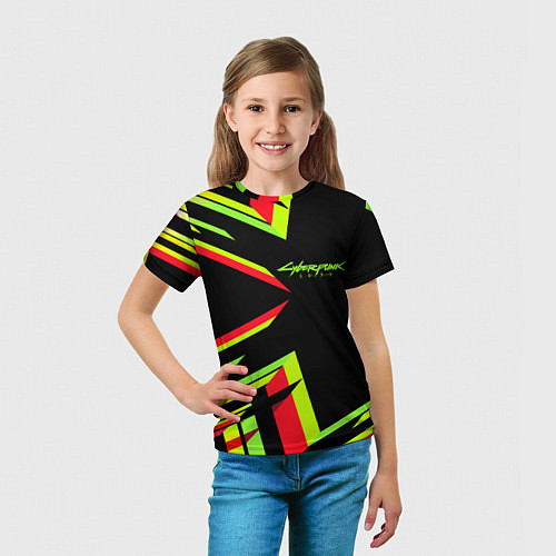 Детская футболка Cyberpunk 2077: Black Style / 3D-принт – фото 5