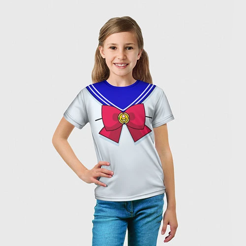 Детская футболка Девочка-матроска / 3D-принт – фото 5