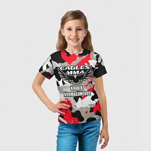 Детская футболка Khabib Nurmagomedov: Red Camo / 3D-принт – фото 5