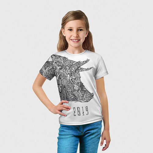 Детская футболка Год свиньи 2019 / 3D-принт – фото 5