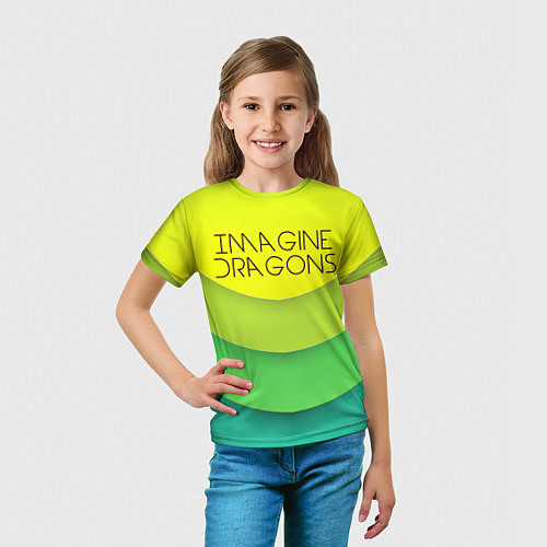 Детская футболка Imagine Dragons: Lime Colour / 3D-принт – фото 5