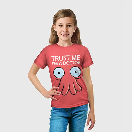Детская футболка Trust Me I'm a Doctor / 3D-принт – фото 5