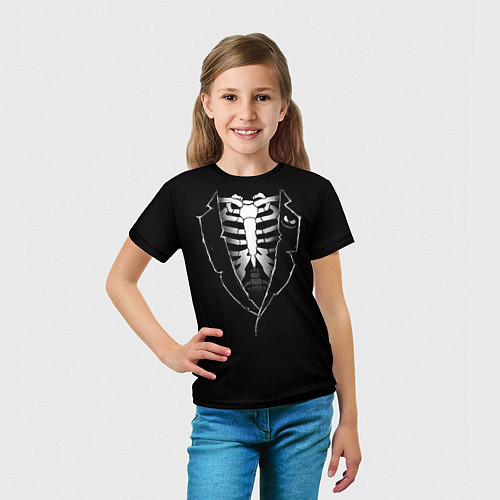 Детская футболка Хэллоуинский скелет / 3D-принт – фото 5