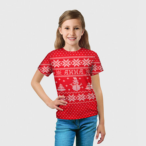 Детская футболка Новогодняя Анна / 3D-принт – фото 5