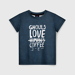 Футболка детская Ghouls Love Coffee, цвет: 3D-принт