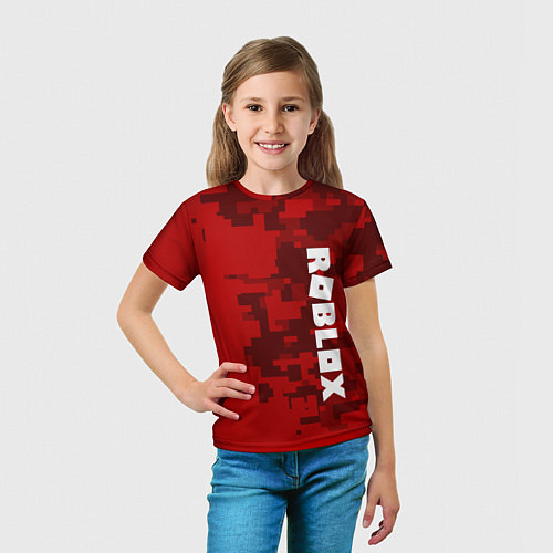 Детская футболка ROBLOX: Red Camo / 3D-принт – фото 5