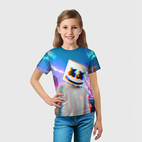 Детская футболка Marshmello: Glitch Effect / 3D-принт – фото 5