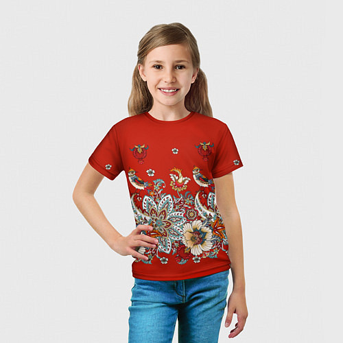 Детская футболка Орнамент с птицами / 3D-принт – фото 5