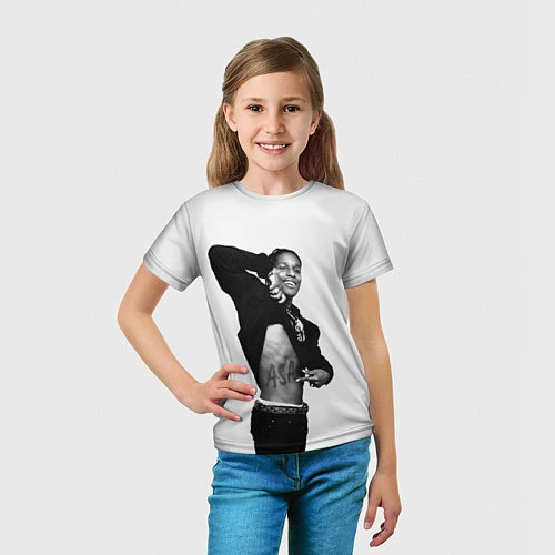 Детская футболка ASAP Rocky: White Fashion / 3D-принт – фото 5