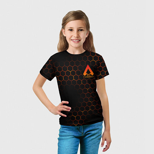Детская футболка Apex Legends: Orange Carbon / 3D-принт – фото 5