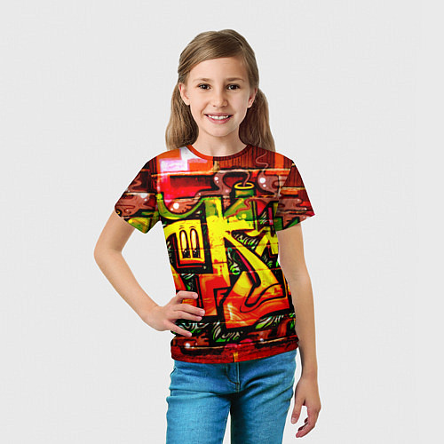 Детская футболка Red Graffiti / 3D-принт – фото 5