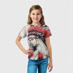 Футболка детская Индейская девушка, цвет: 3D-принт — фото 2