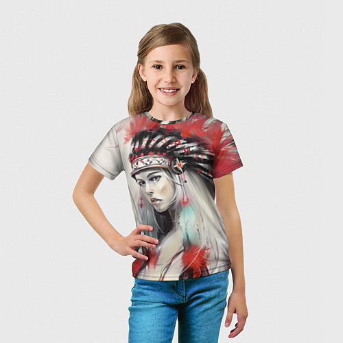 Детская футболка Индейская девушка / 3D-принт – фото 5