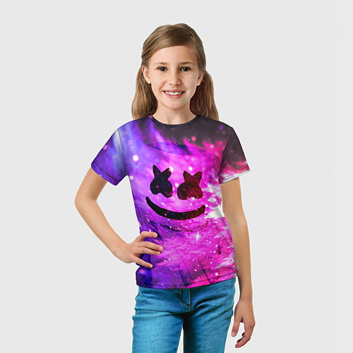 Детская футболка Marshmello Lights / 3D-принт – фото 5