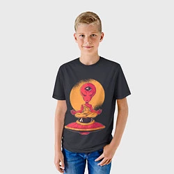 Футболка детская Пришелец-медитатор, цвет: 3D-принт — фото 2